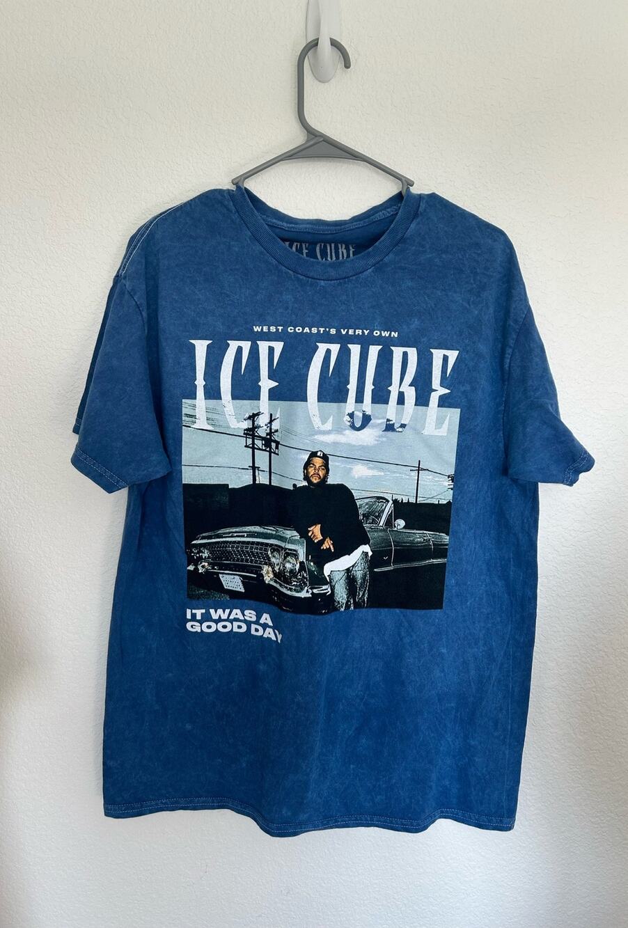 Ice Cube Today Was a Good Day Blue Wash Graphic T-shirt -L